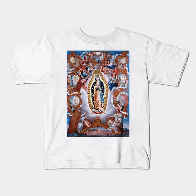 Mexico Virgin of Guadalupe Kids T-Shirt by pdpress